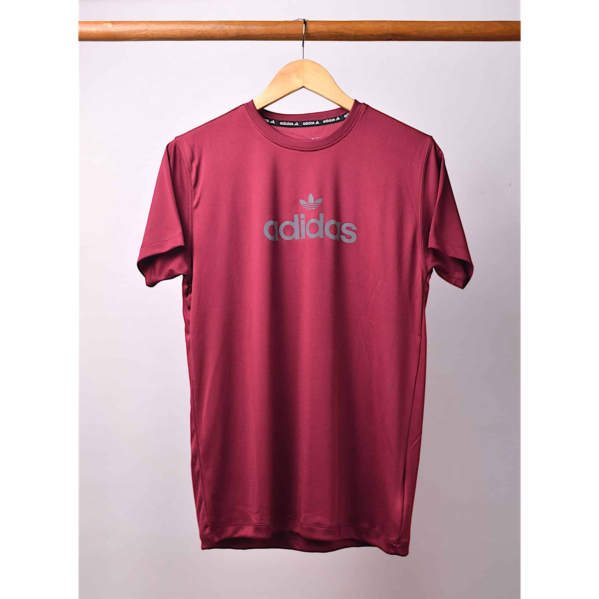 Maroon Adi Bold Dry Fit Tee