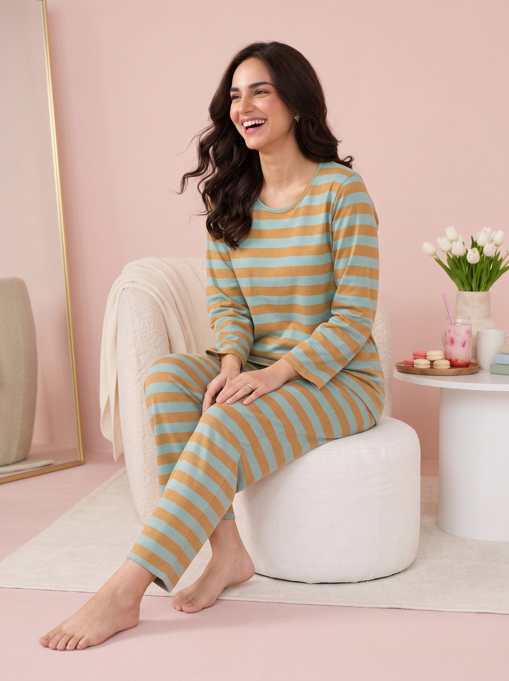 Honey Mint Stripe Nightsuit