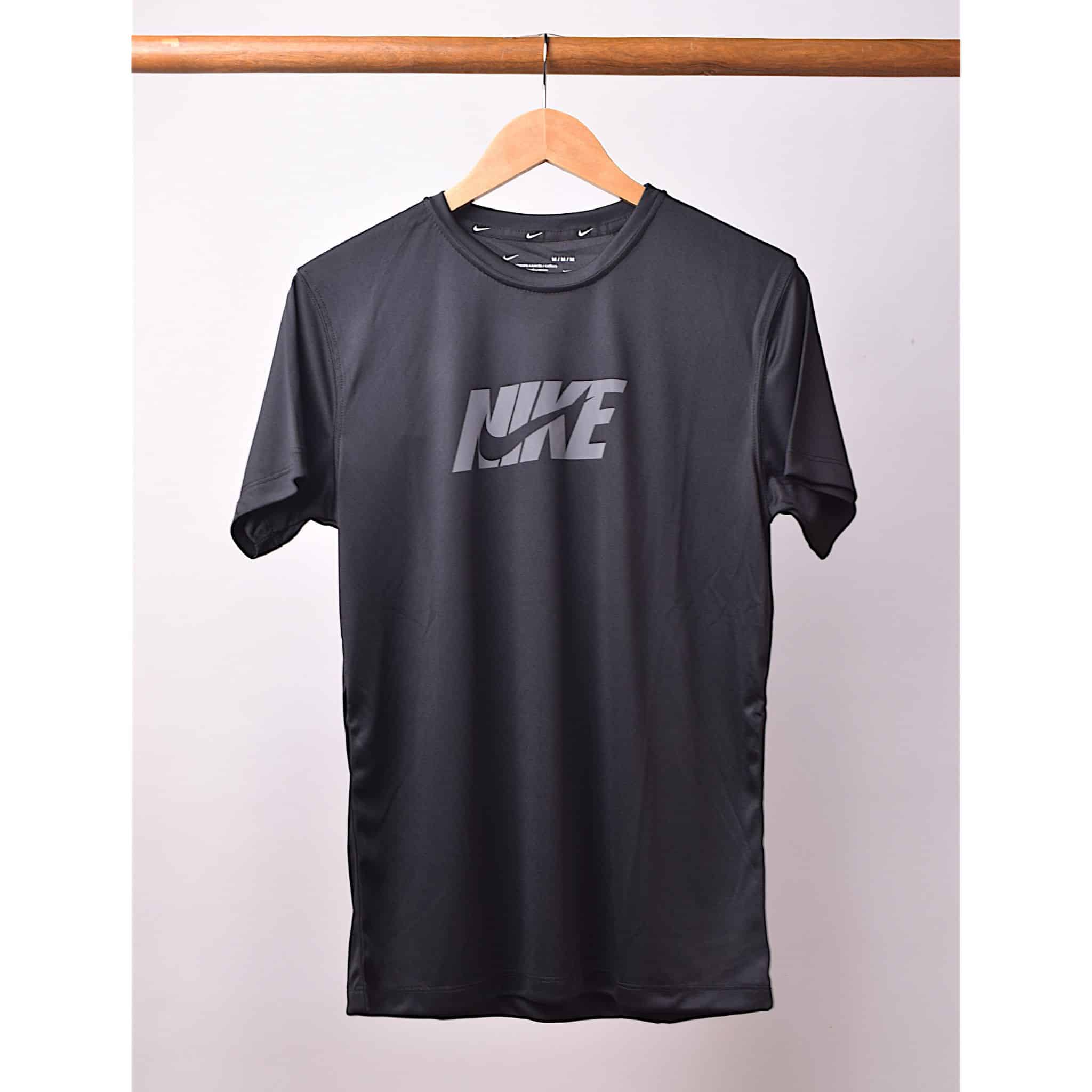 Black Nik Bold Dry Fit Tee