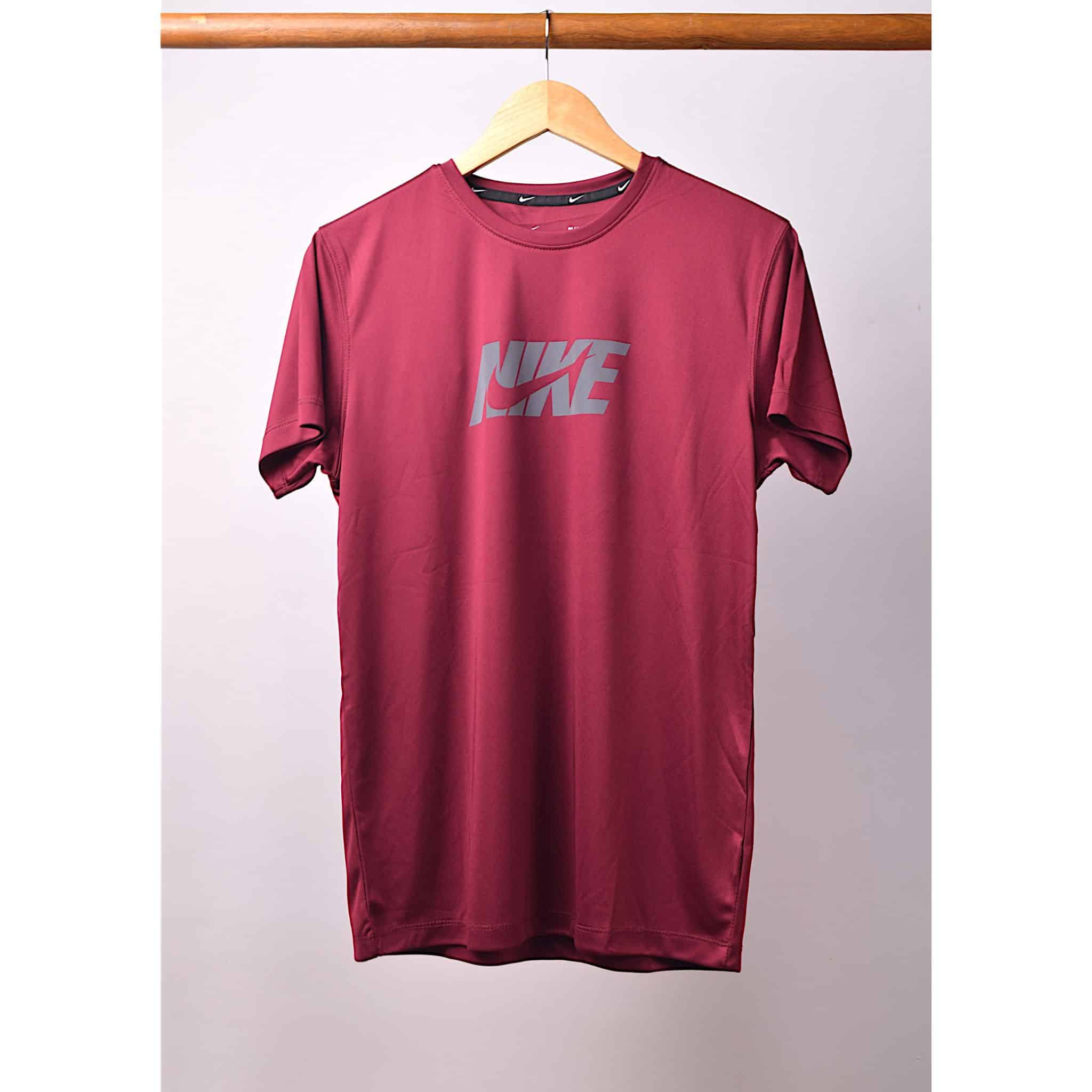 Maroon Nik Bold Dry Fit Tee