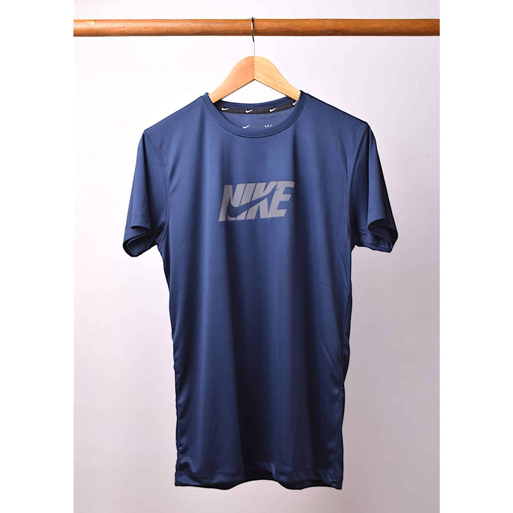 Navy Blue Nik Bold Dry Fit Tee