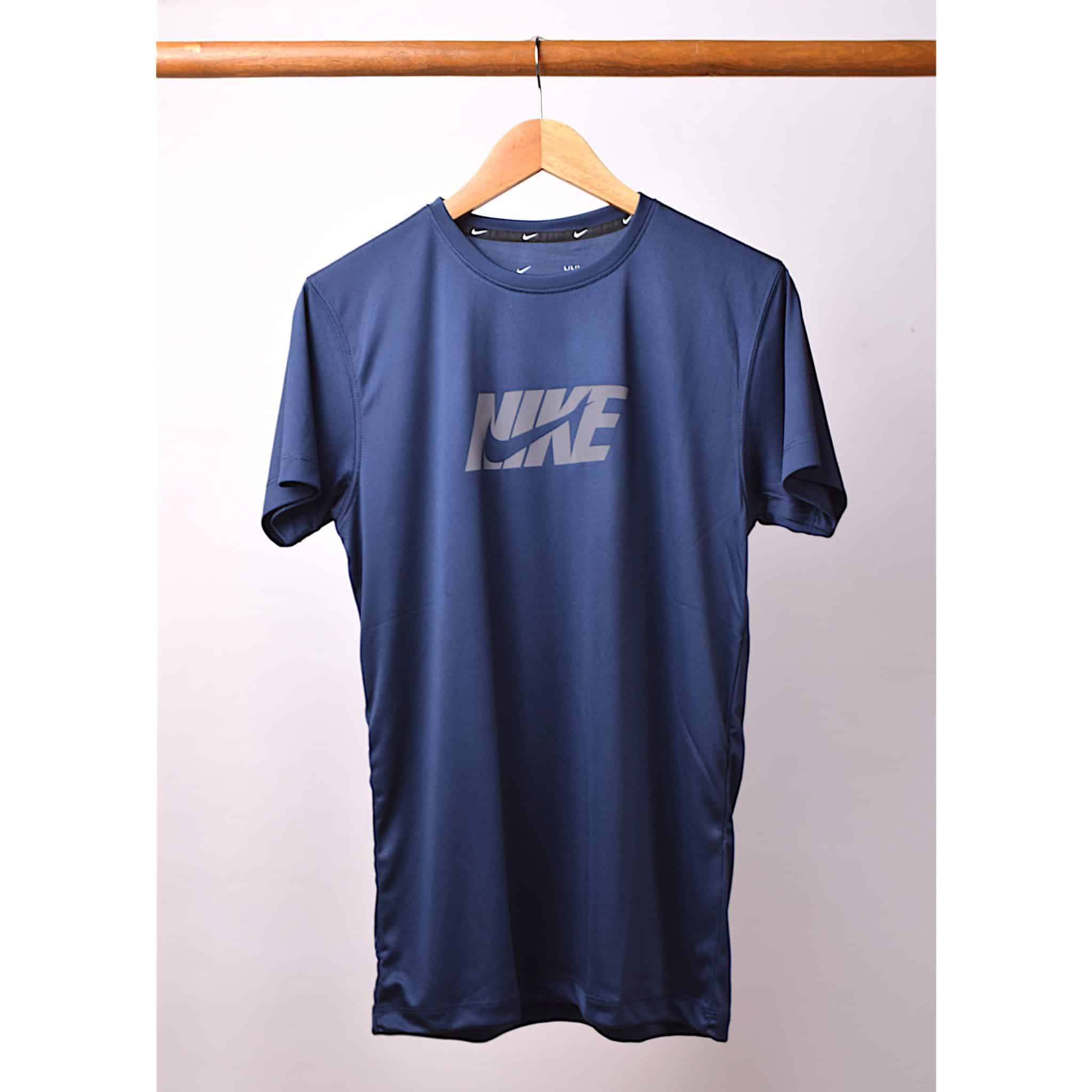 Navy Blue Nik Bold Dry Fit Tee