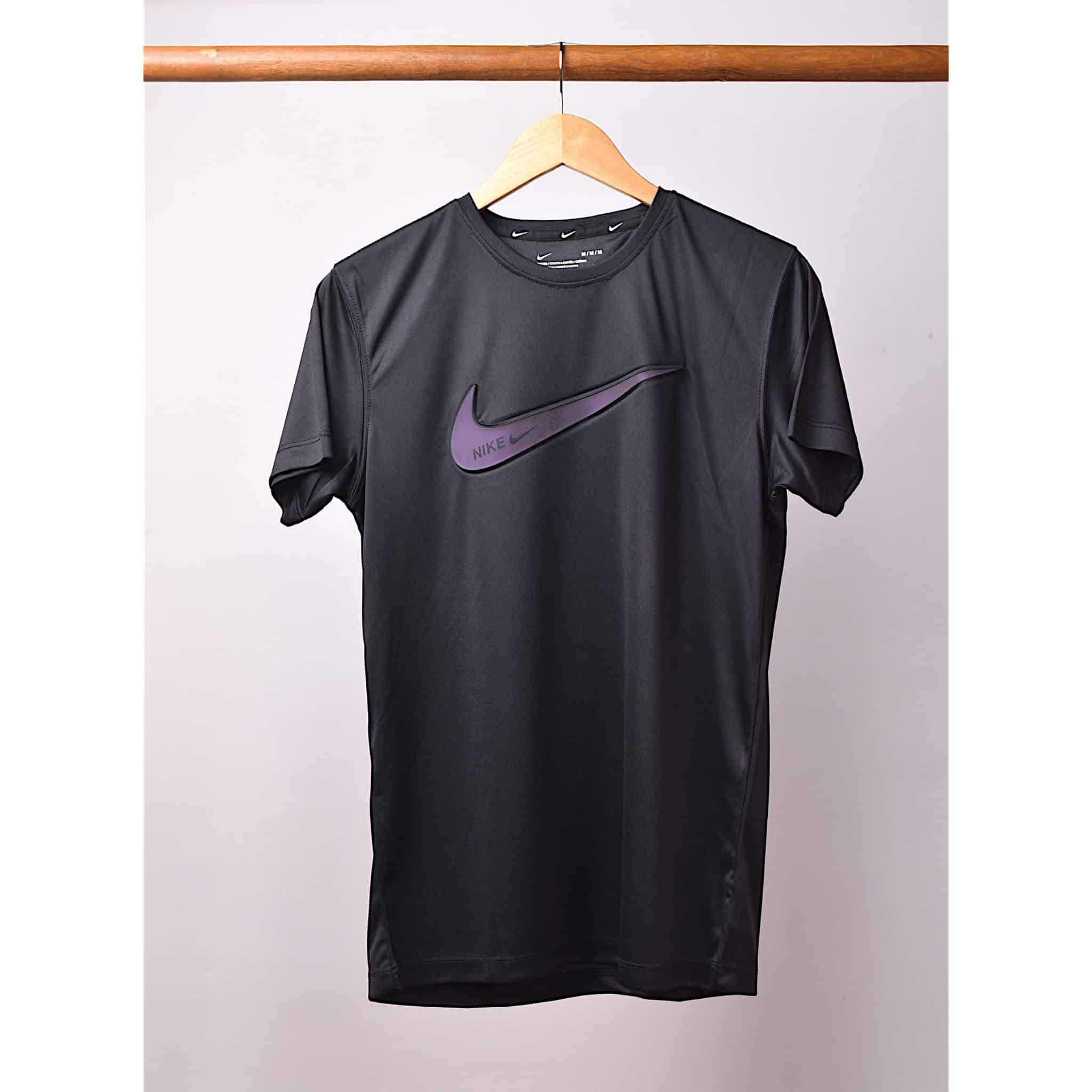 Black Nik Embossed Dry Fit Tee