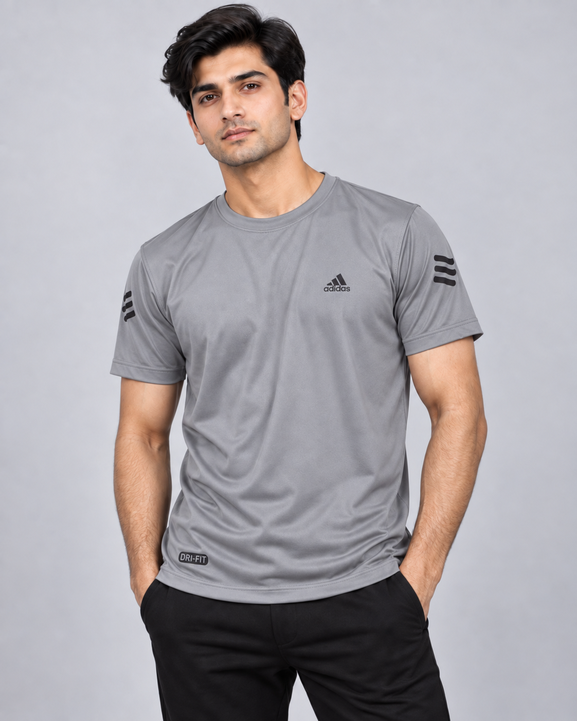 Adidas 3-Stripes Performance Tee - Grey