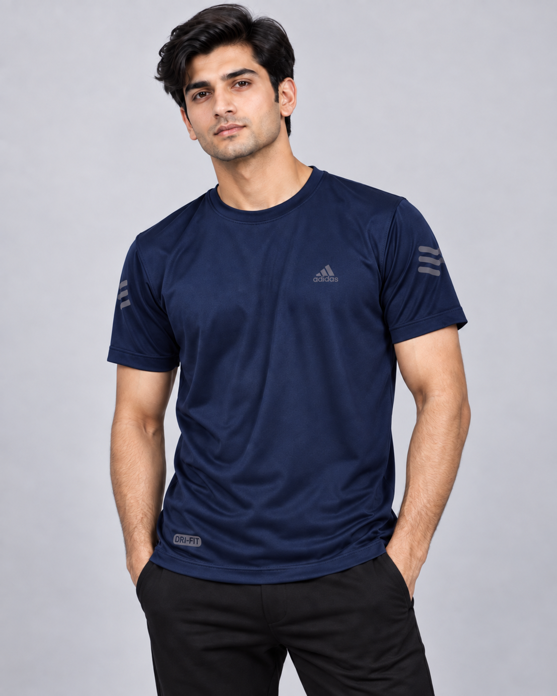 Adidas 3-Stripes Performance Tee - Navy Blue