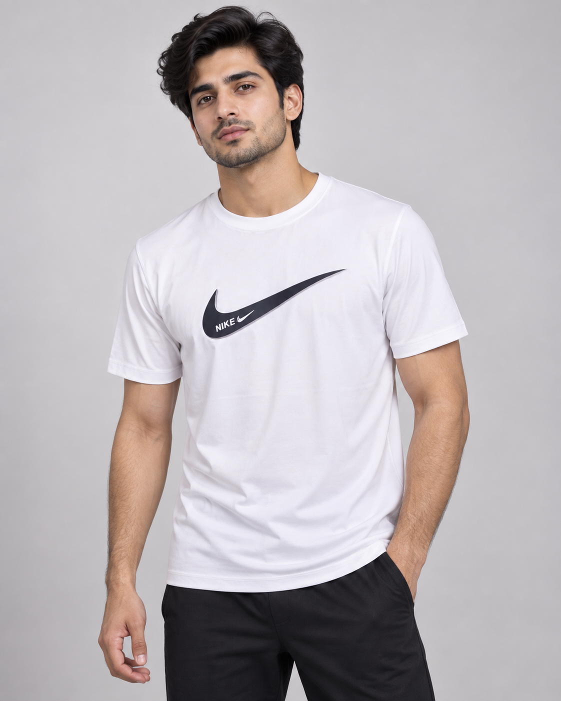 Nike Oversized Swoosh Performance Tee - White