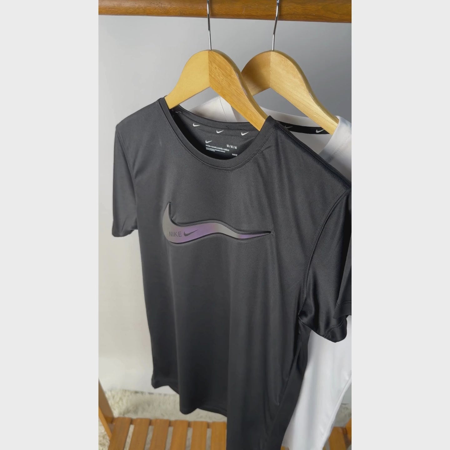 Black Nik Embossed Dry Fit Tee