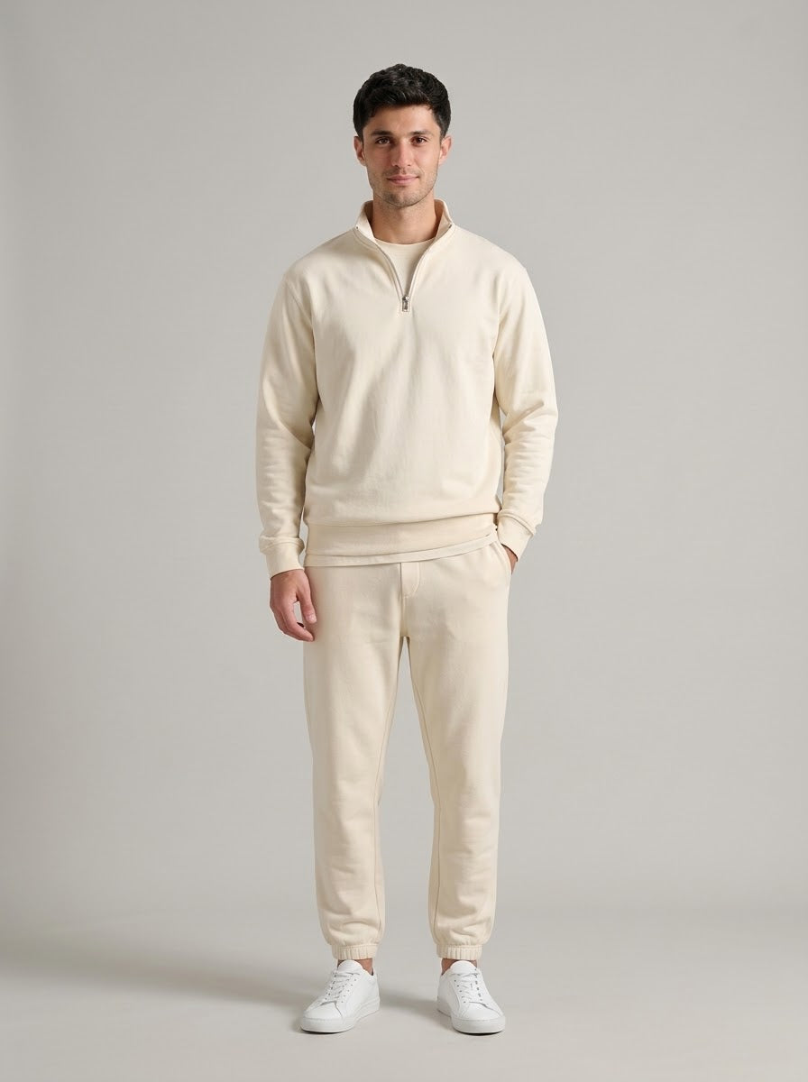 beige halfzip tracksuit photo 1 of 6
