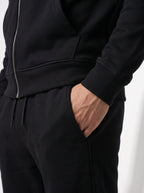 Black full-zip hoodie tracksuit, photo 3 of 6