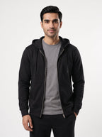 Black full-zip hoodie tracksuit, photo 5 of 6