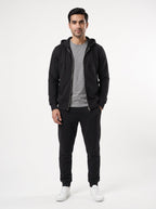Black full-zip hoodie tracksuit, photo 6 of 6