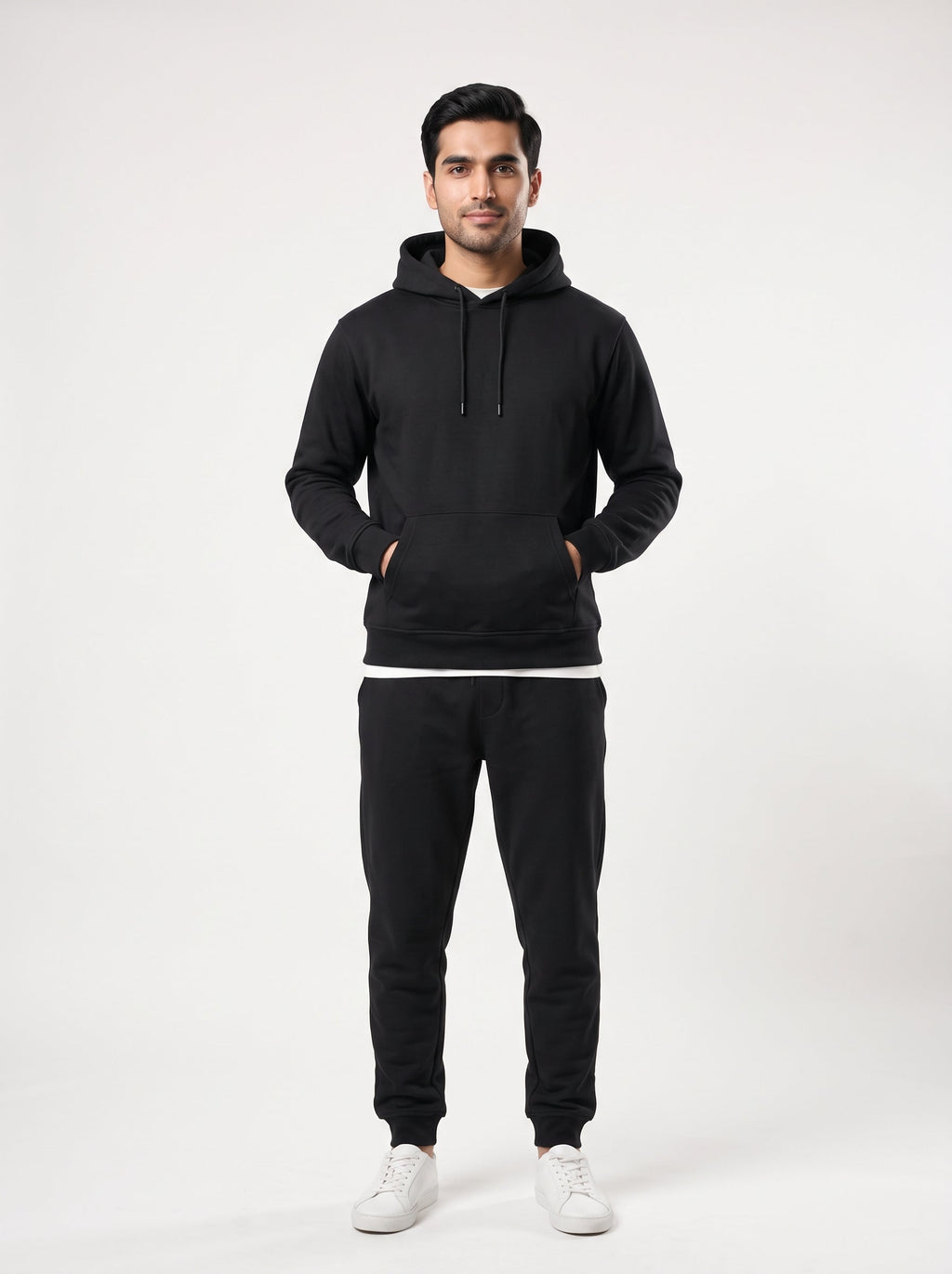 Black pullover hoodie tracksuit, photo 2 of 5