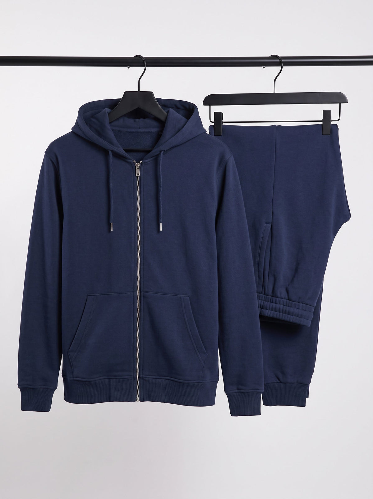 Navy blue full-zip hoodie tracksuit, photo 2 of 6