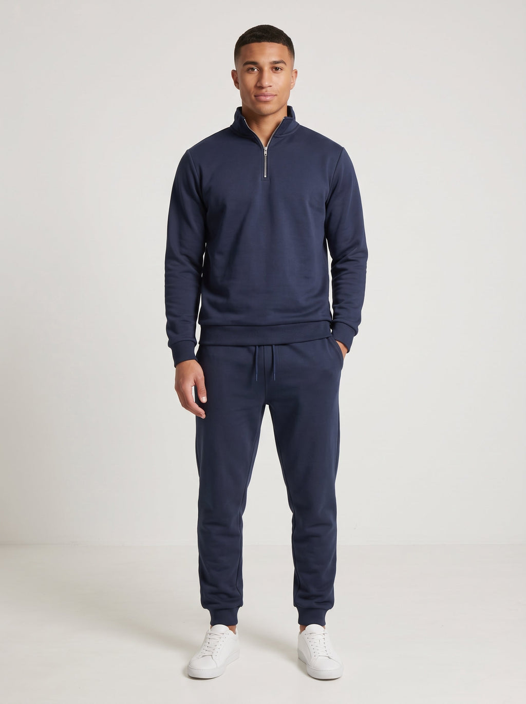 Navy blue mock neck tracksuit, photo 2 of 6