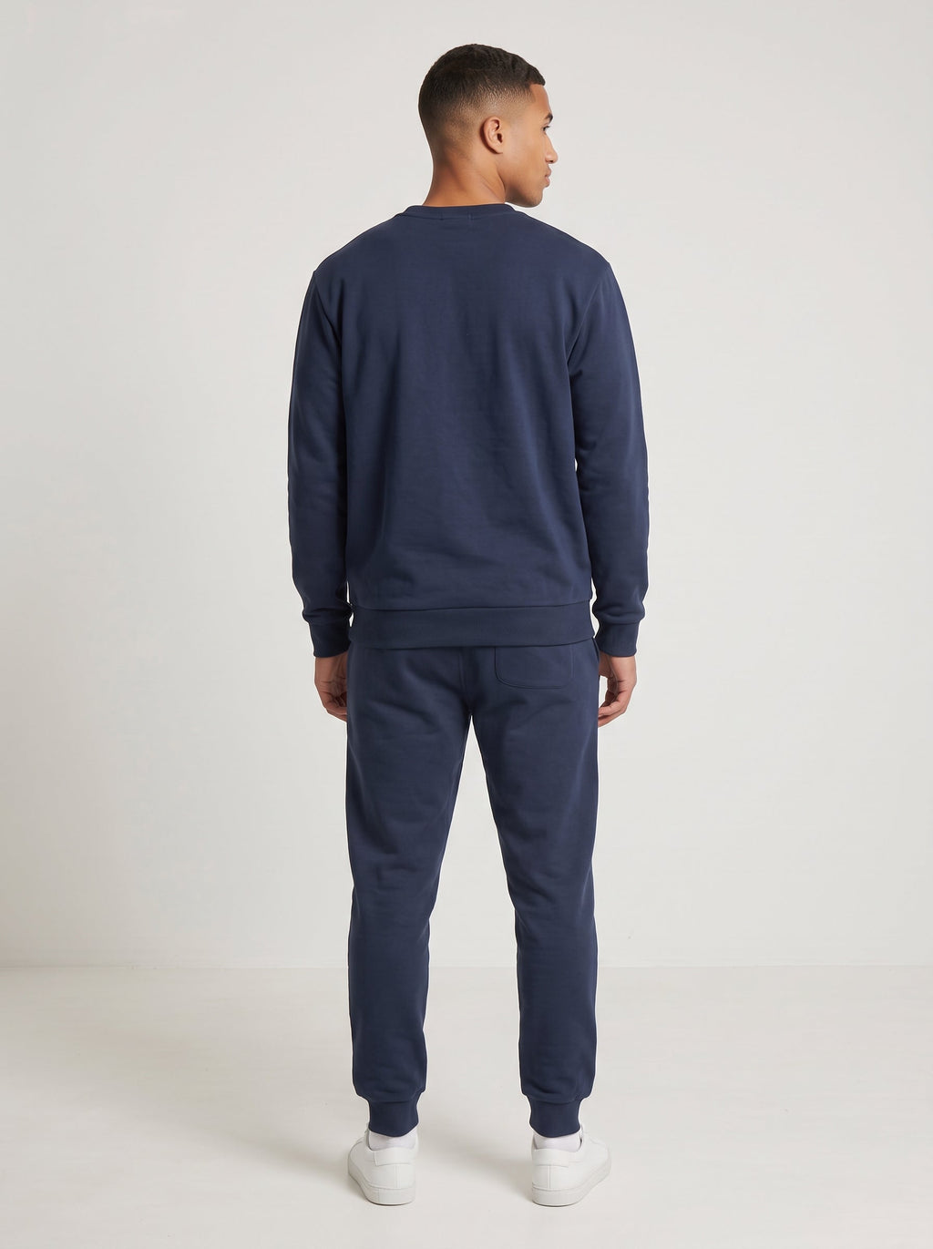 Navy blue crewneck sweatshirt tracksuit, photo 3 of 6