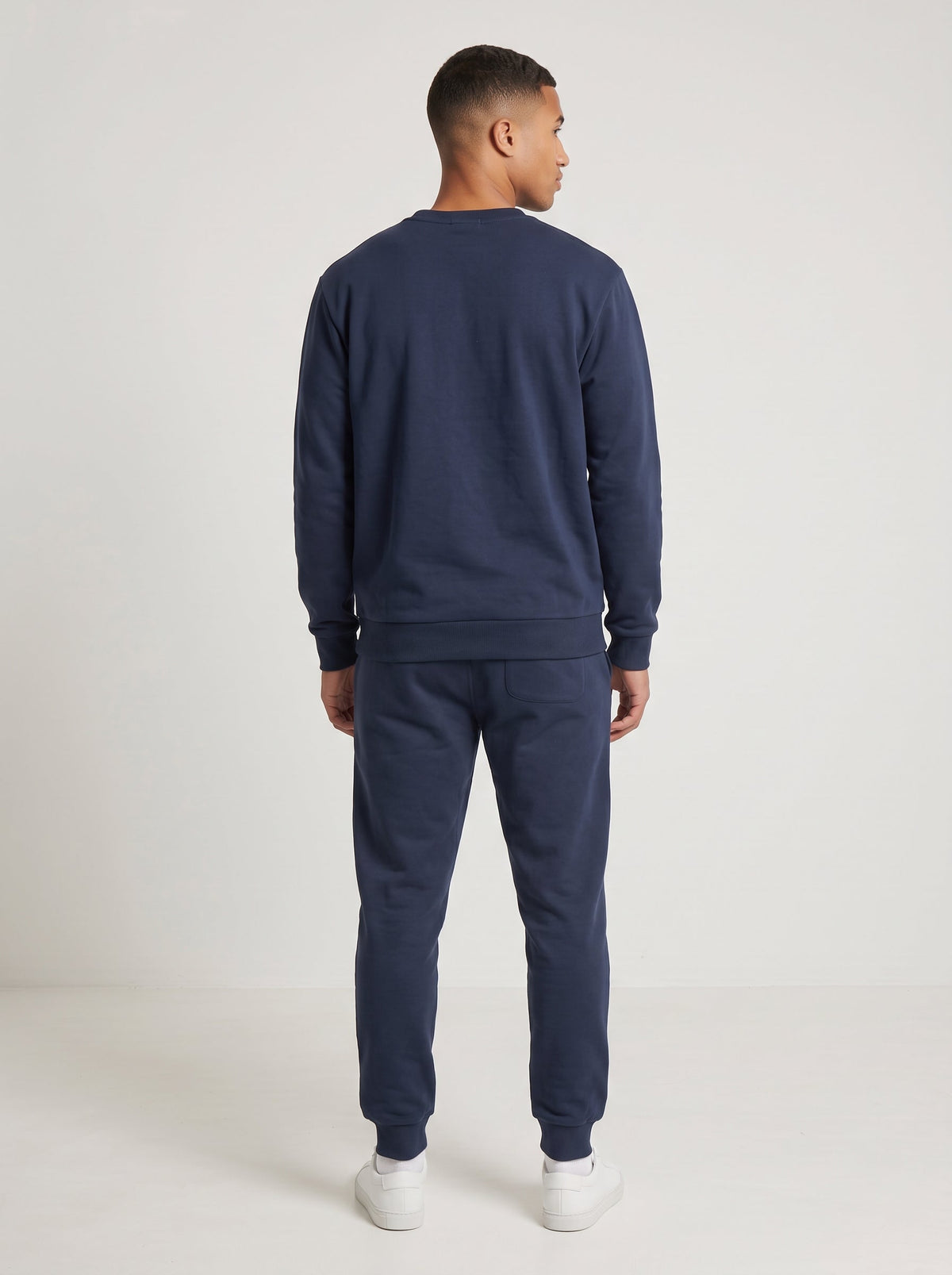 Navy blue crewneck sweatshirt tracksuit, photo 3 of 6