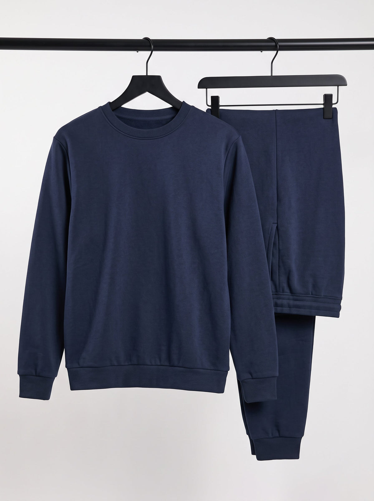 Navy blue crewneck sweatshirt tracksuit, photo 4 of 6