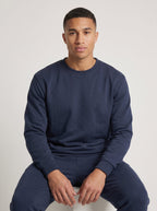 Navy blue crewneck sweatshirt tracksuit, photo 6 of 6